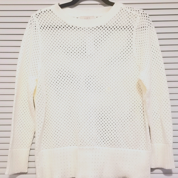NWT LOFT Pointelle Sweater - Picture 5 of 5